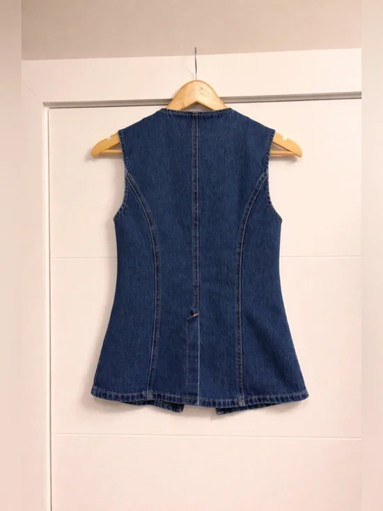 Abel Denim Button Up Top - Dark Blue - Picture 6 of 7